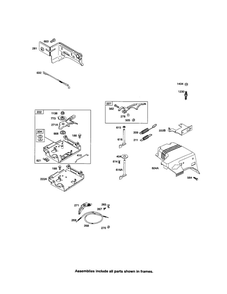 Control Bracket And Cover Diagram and Parts List for 210300 0035-1142 Briggs and Stratton Engine